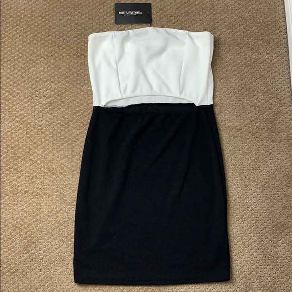 PrettyLittleThing Bandeau Cut Out Bodycon Dress - Picture 2 of 7